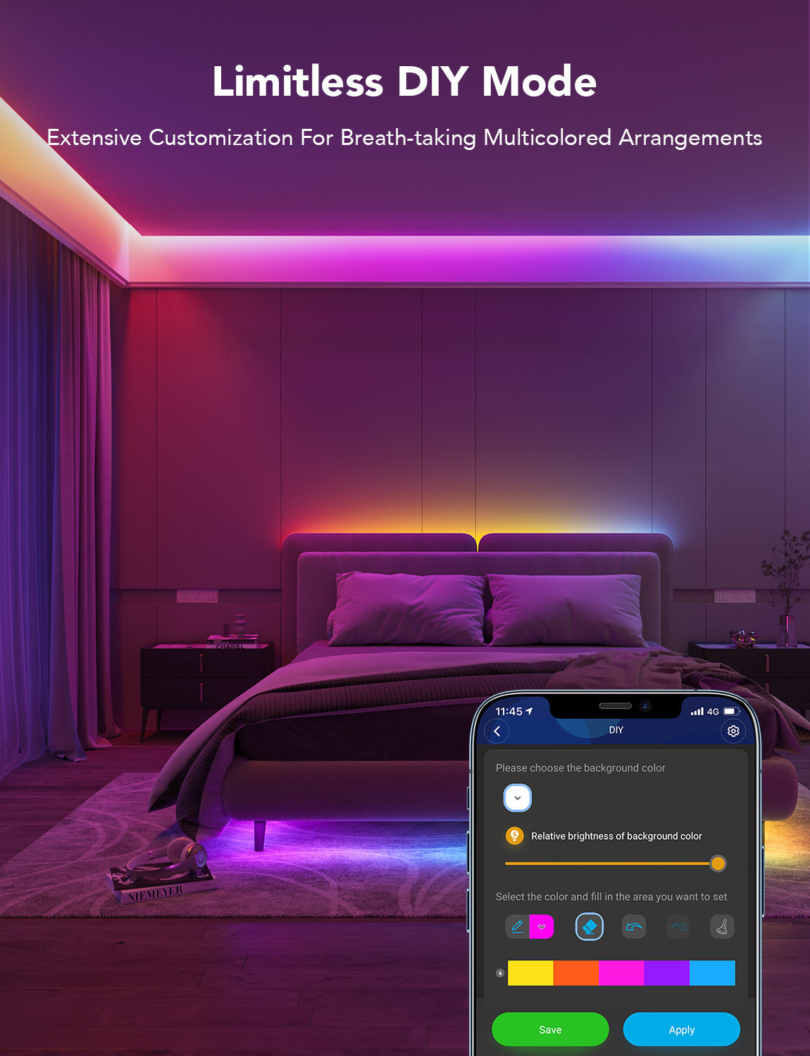 LED Strip Lights with Bluetooth & APP